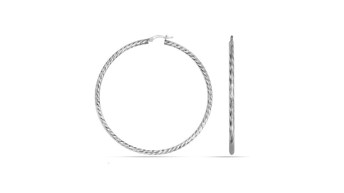 Lecalla 925 Sterling Silver Extra Large Hoop Earrings For Women