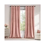 Anroduo Light Pink Velvet Curtains 84 Inches Long Blackout Thermal