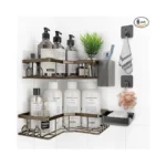 Qhmchldz Adhesive Shower Caddy, 6 Pack Corner Bath Organizer, Rustproof