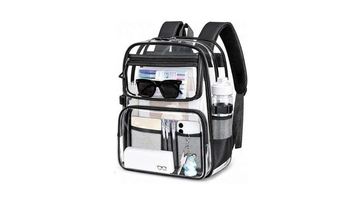 Lullawee Clear Backpack For School, Heavy Duty Pvc Transparent Bookbag