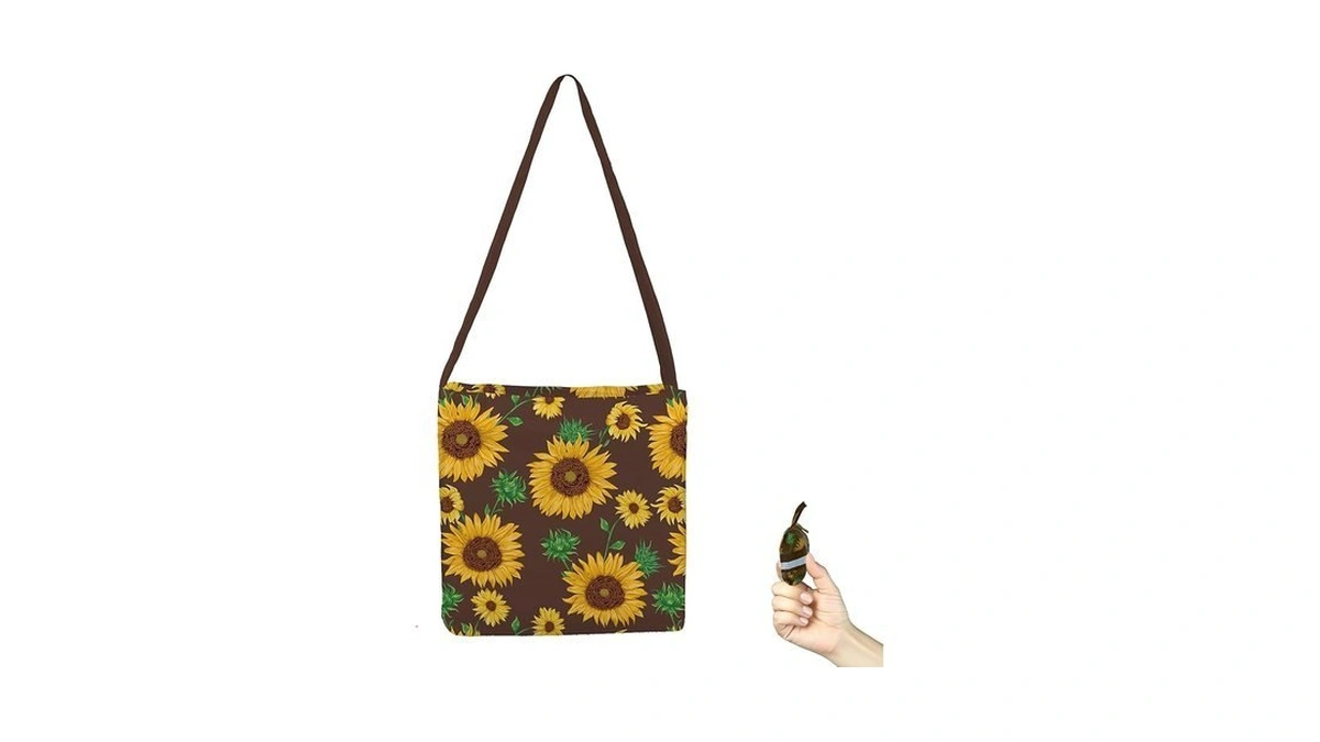 Beegreen Sunflowers Ultimate Reusable Grocery Shopping Bag - Flowers Foldable