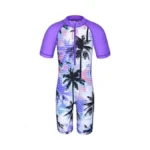 Tfjh E Girls Short Sleeve Swimsuts 1pcs Rashguard Sunsuits Upf
