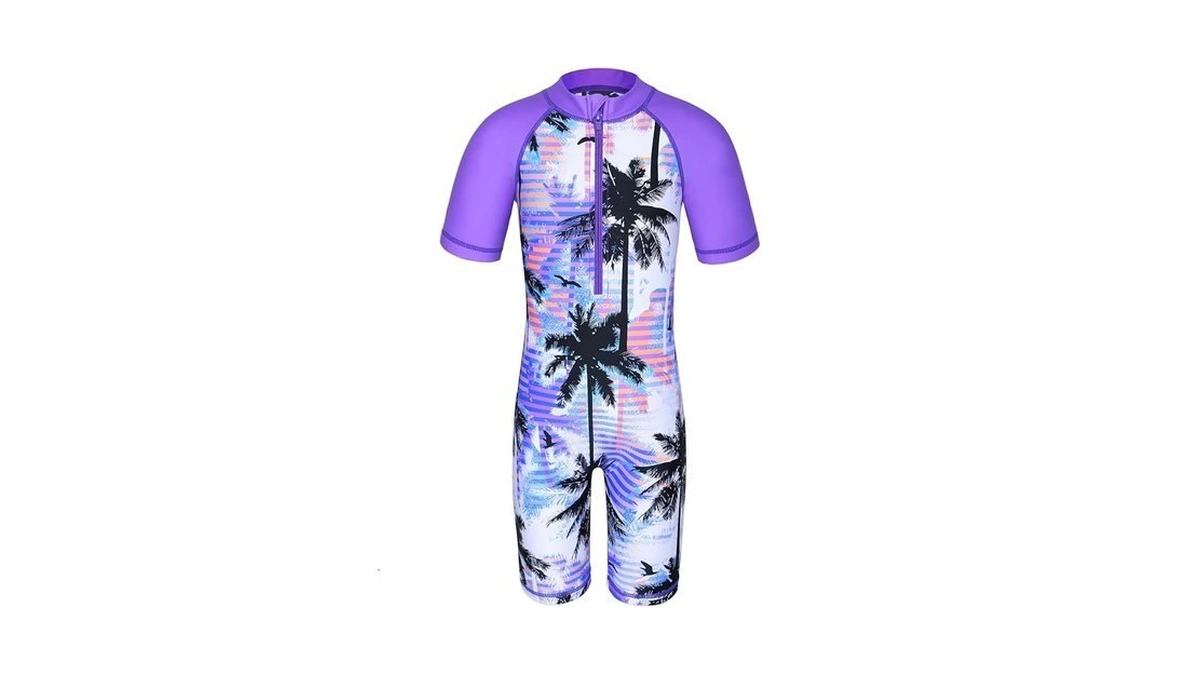 Tfjh E Girls Short Sleeve Swimsuts 1pcs Rashguard Sunsuits Upf