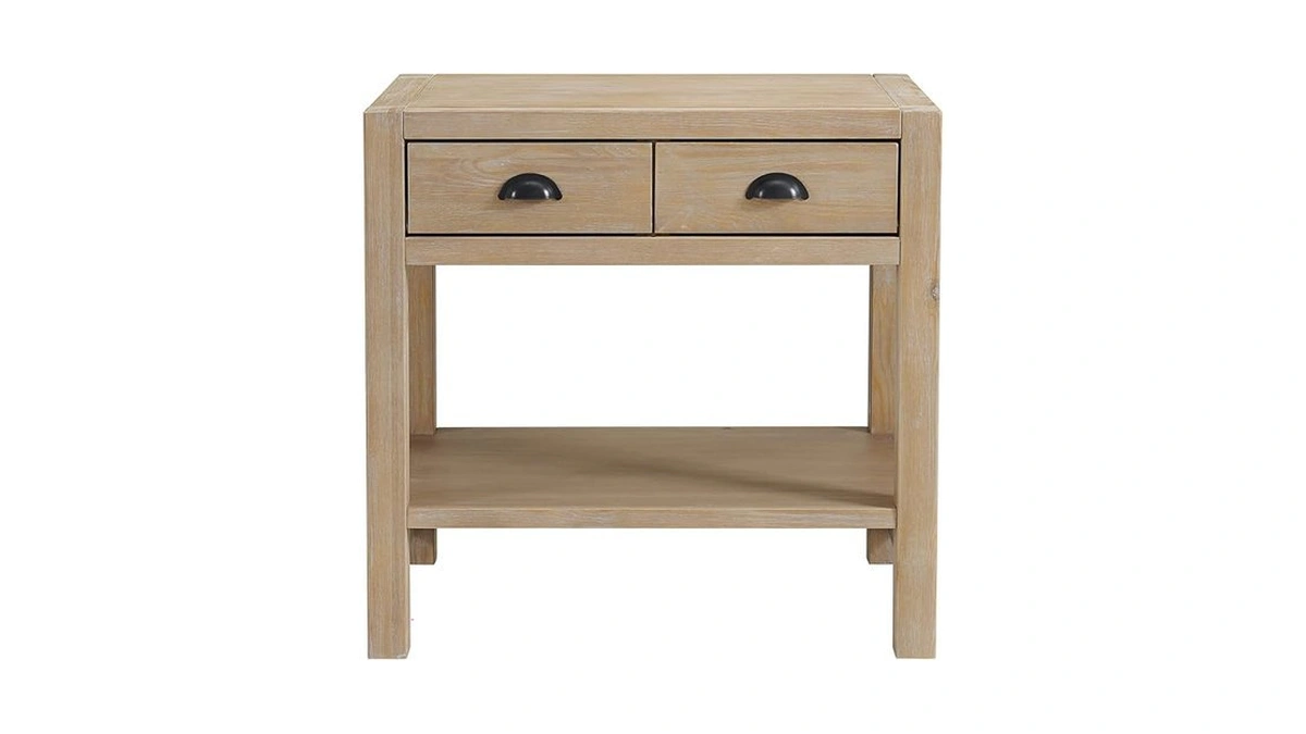 Arden 2-drawer Wood Nightstand, Light Driftwood Finish Perfect For Modern
