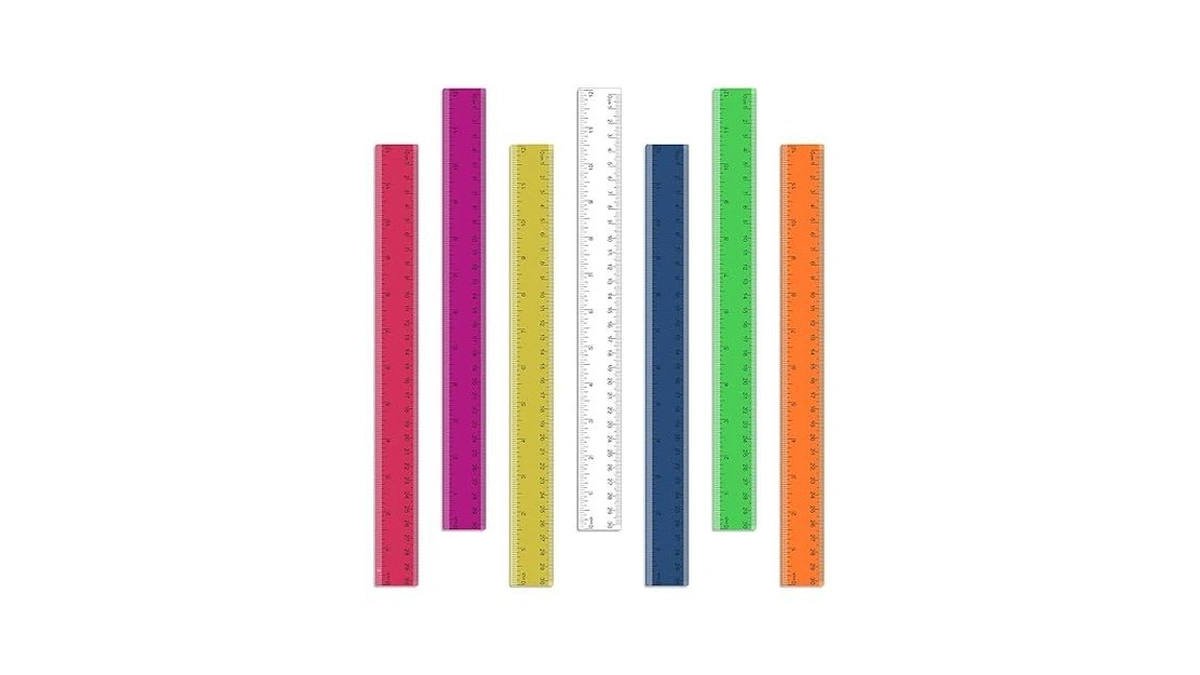 Oebruel 7 Pack 12 Inch Rulers, 30 Cm Transparent Rulers,