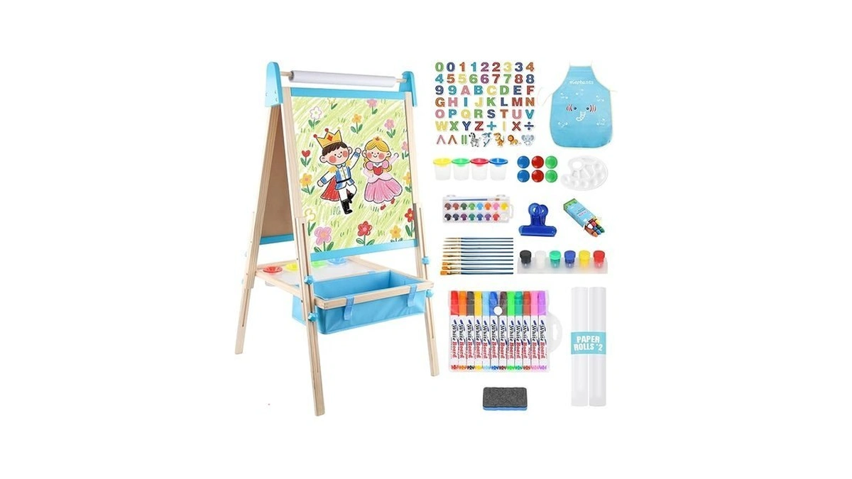 Wooden Easel For Kids, Adjustable Kids Art Easel, Learning Toy