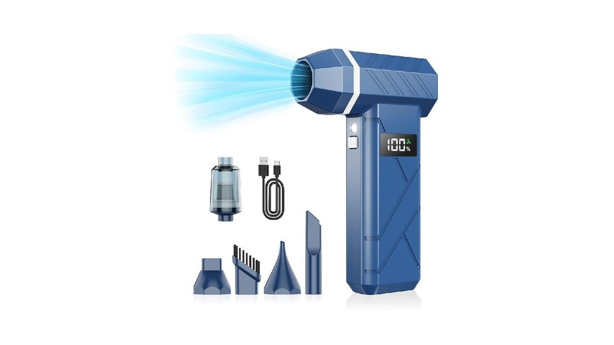 Dzaki Compressed Air Duster & Vacuum 2-in-1, 140000rpm Electric Air