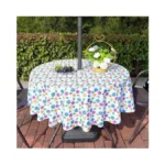 Eternal Beauty 52" Round Tablecloth Waterproof Outdoor Tablecloth With Umbrella