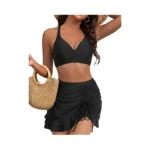 Ajisai Hign Waisted Bikini Sets For Women Swim Skirt Criss