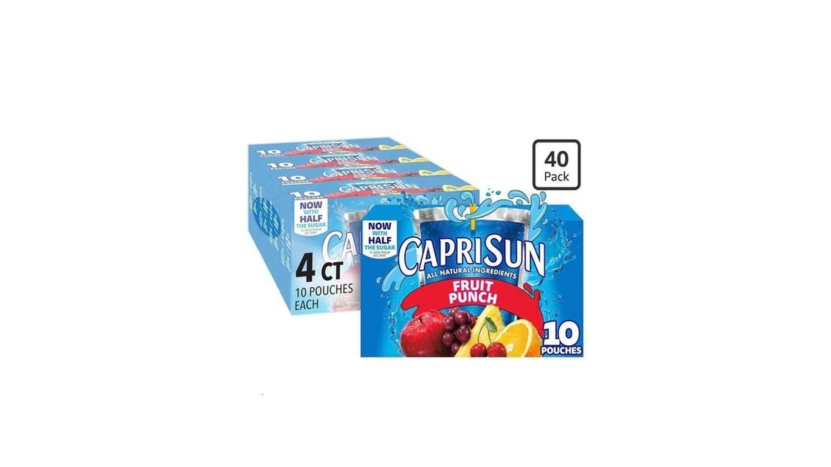 Capri Sun Fruit Punch Naturally Flavored Juice Drink Blend, 40