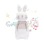 Newborn Baby Toys, Soft Cotton Stuffed Bunny Toy With Lullaby