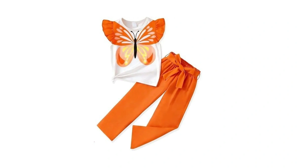 Fjlsjsw Girls Clothes 2 Piece Outfit Sleevelesstop + Relaxed Flared