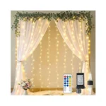Heyfuni 6.6ft X 6.6ft Warm White Curtain Lights Plug In