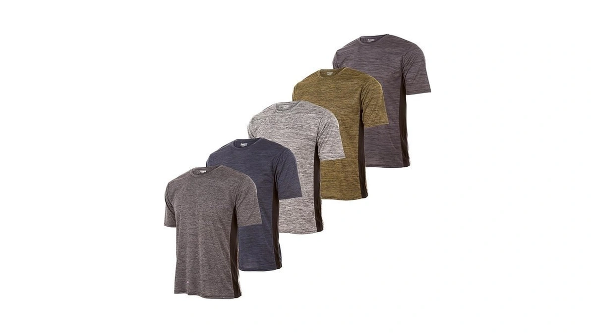 Mens Active T-shirt - Quick-dry Athletic Workout Training Crew Neck