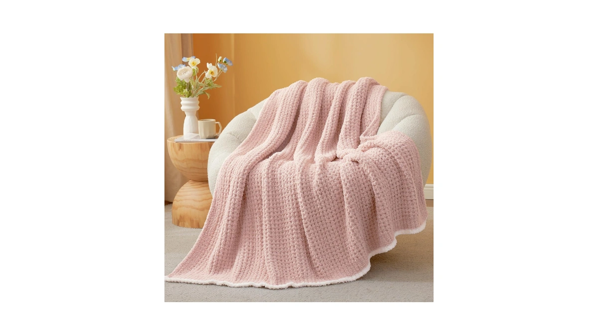Snuggle Sac Ultra Soft Waffle Throw Blanket For Couch Bed