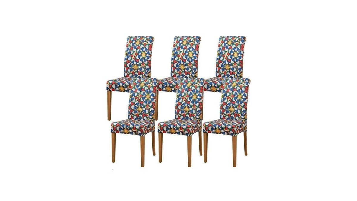 Evoller Boho Dining Room Chair Covers Set Of 6 Stretch