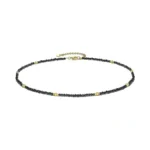 Aleasha Black Beaded Necklace For Women Natural Stone Black Spinel