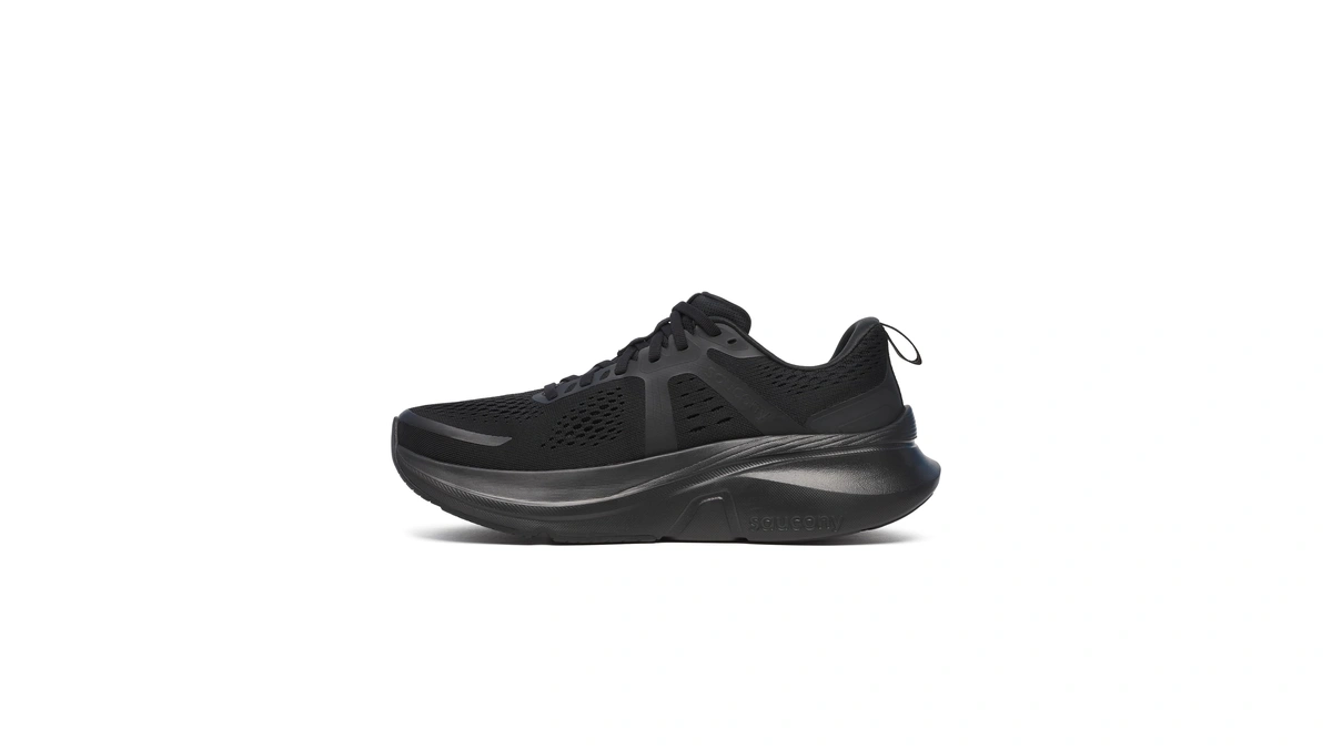 Saucony Men's Guide 18 Sneaker, Black/black/black, 8 Wide