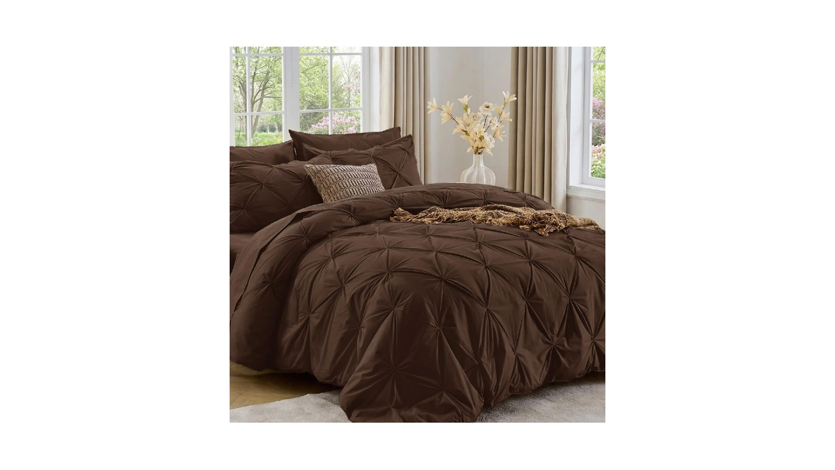 Sasttie Queen Comforter Set, 7-piece Bed In A Bag, Pintuck