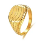 Myneney 14k Gold Plated High Polished Stainless Steel Stackable Wedding