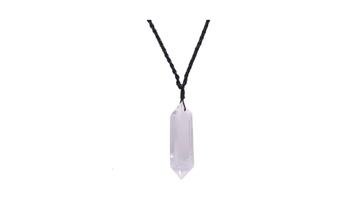 Pearl Miner 2 Inches Large Healing Crystal Necklace White Quartz