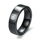 6mm White/black Ceramic Rings Plus Cubic Zirconia For Women Comfort