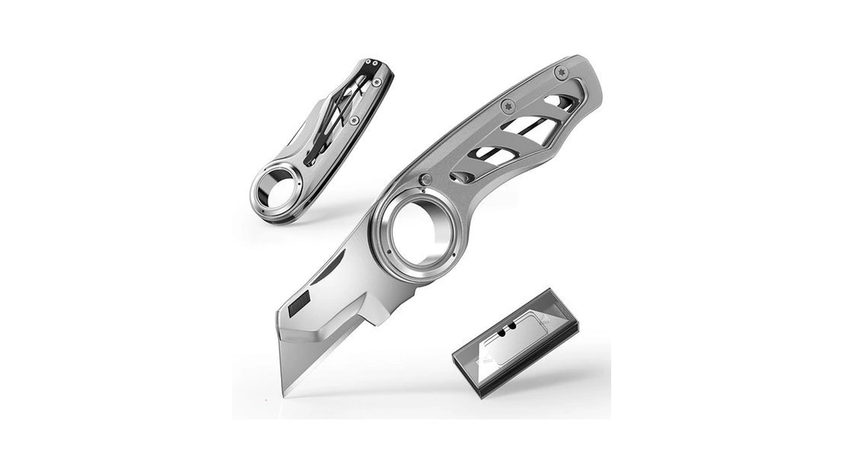 Folding Utility Knife Pocket Knife, Heavy-duty Box Cutter With Aluminum
