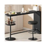Hoobro Bar Height Table, 2-tier Kitchen Bar Table, Counter Height