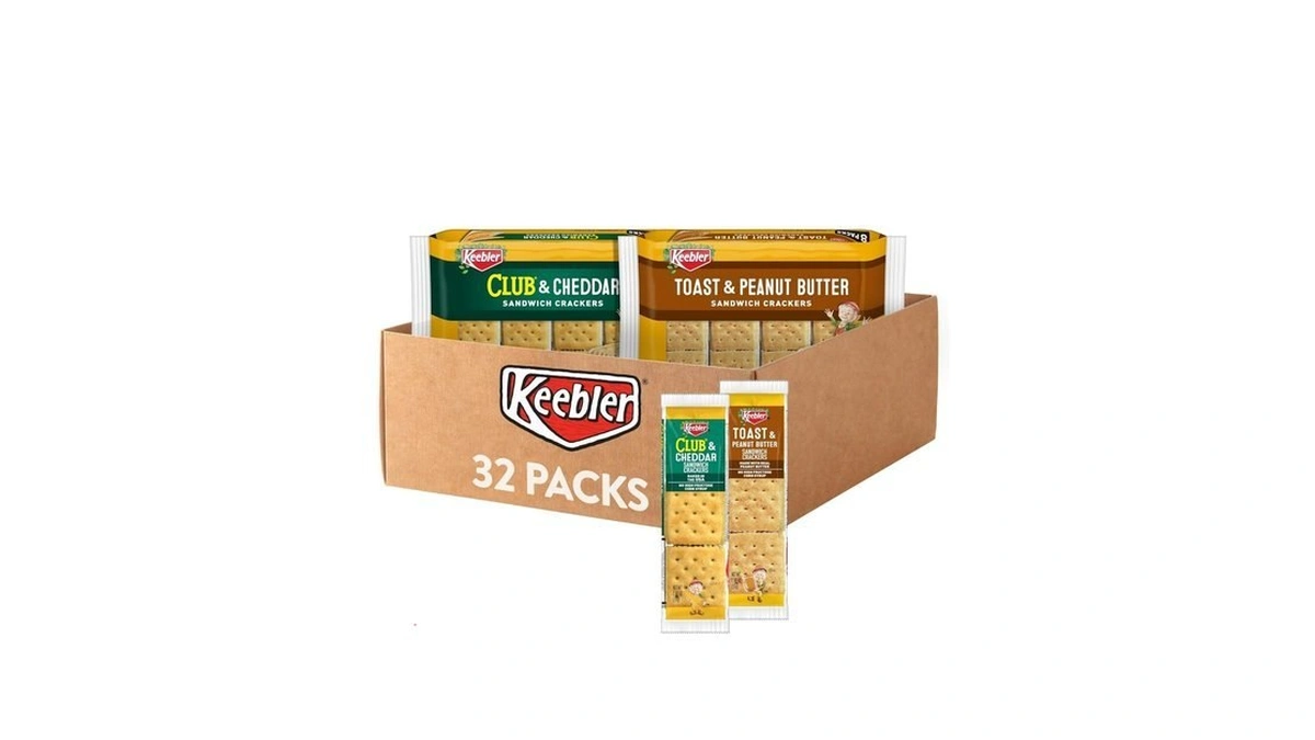 Keebler Sandwich Crackers, Lunch Snacks, Variety Pack (4 Trays, 32