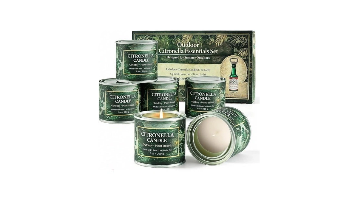 Citronella Candles Outdoor 6 Pack,42 Oz 300 Hours Long Lasting