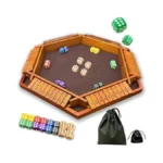 Astrolin Shut The Box Game For 1-6 Players, Wooden Board