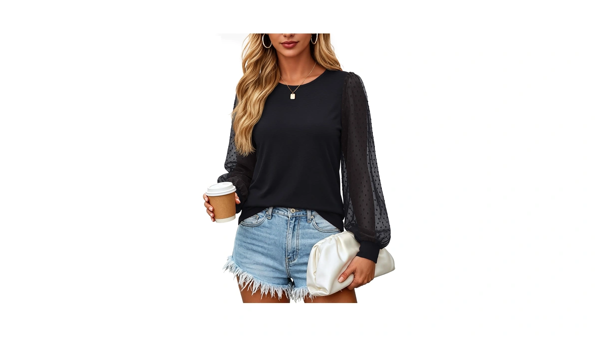 Yucolen Womens Long Sleeve Shirts Chiffon Blouse Business Dressy Casual