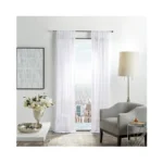 Martha Stewart Glacier Sheer Rod Pocket Window Curtain Panel Pair,