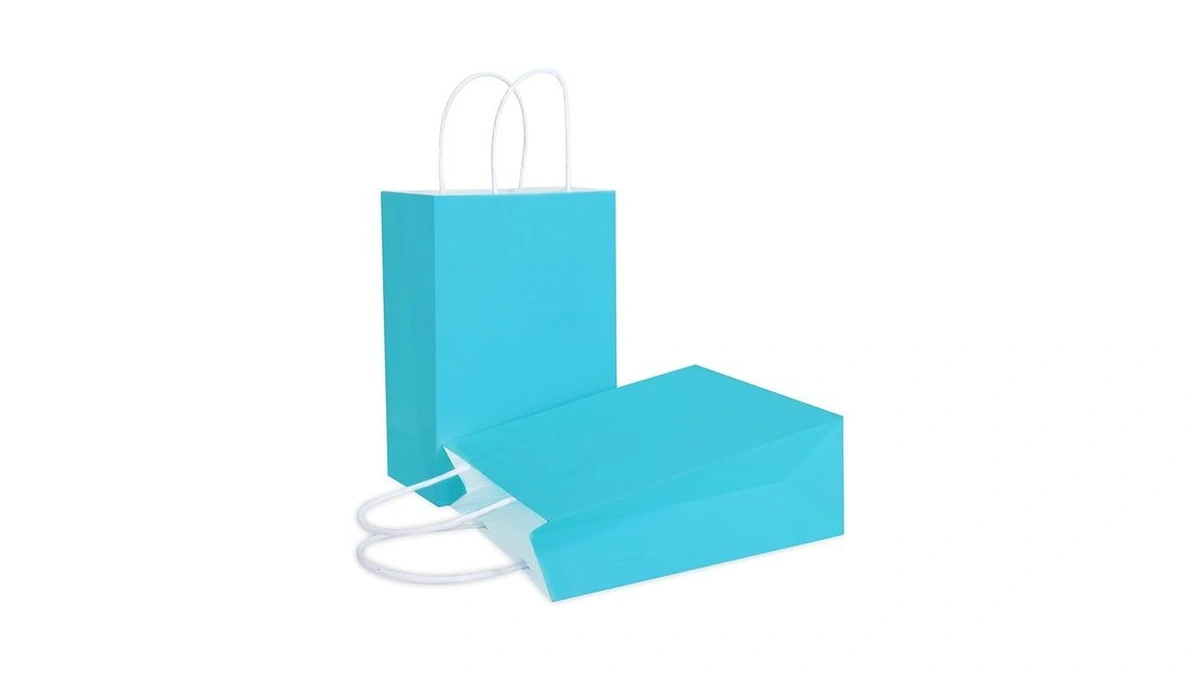 Yadian 20 Kraft Paper Gift Bags, Blue Party Favor Bags