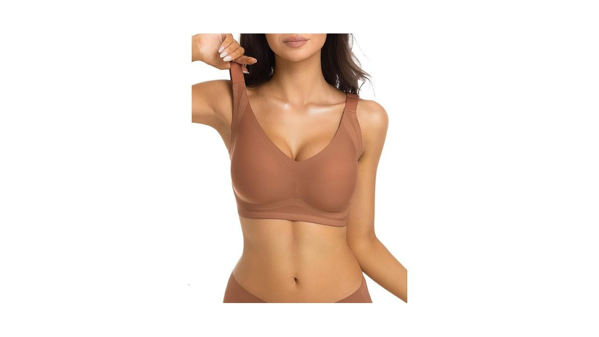 Aubrasen Wireless Bras For Women Full Coverage Supportive Push Up