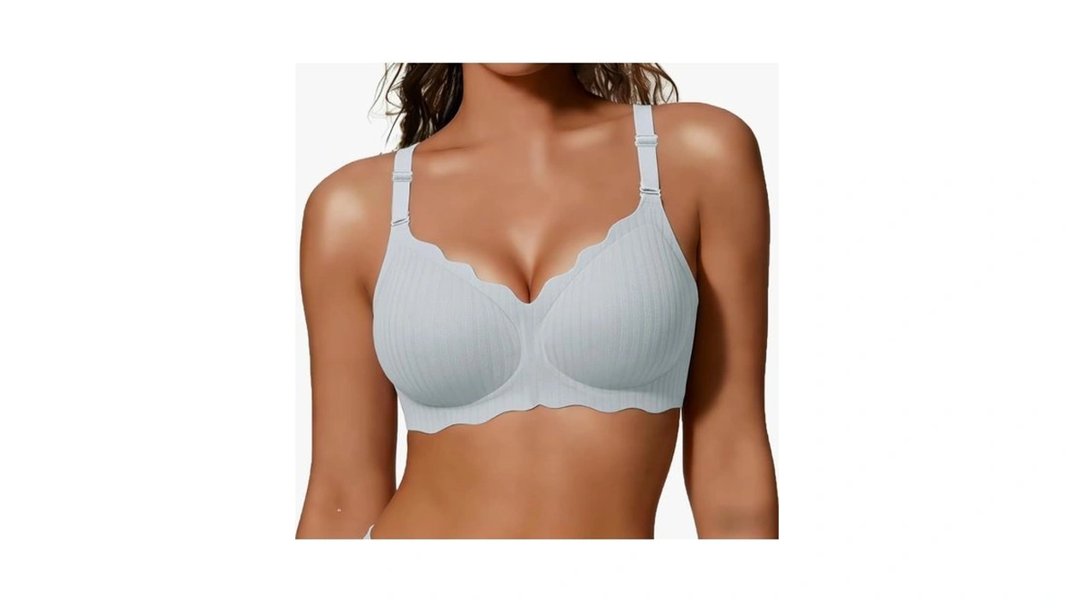 Cocomarts Jelly Bras For Women No Underwire Scalloped Push Up