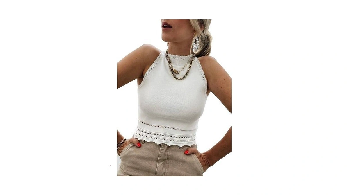 Evaless Womens Halter Crop Tank Tops 2026 Trendy Summer Casual