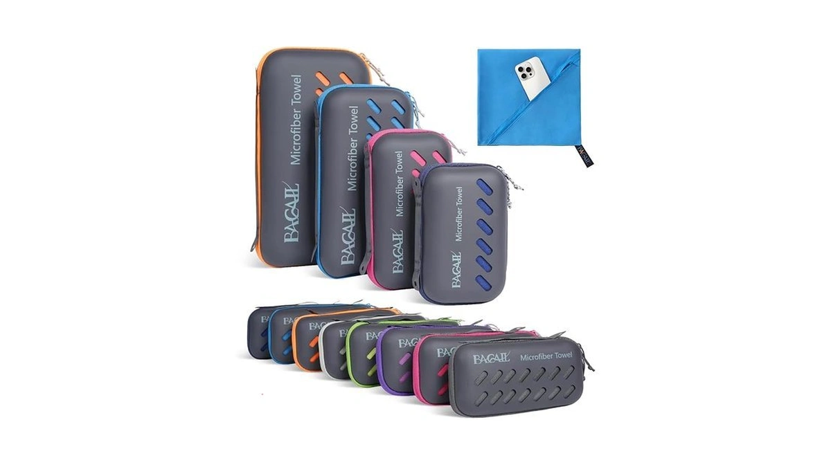 Bagail Camping Towel With Eva Case, Compact & Ultra Soft
