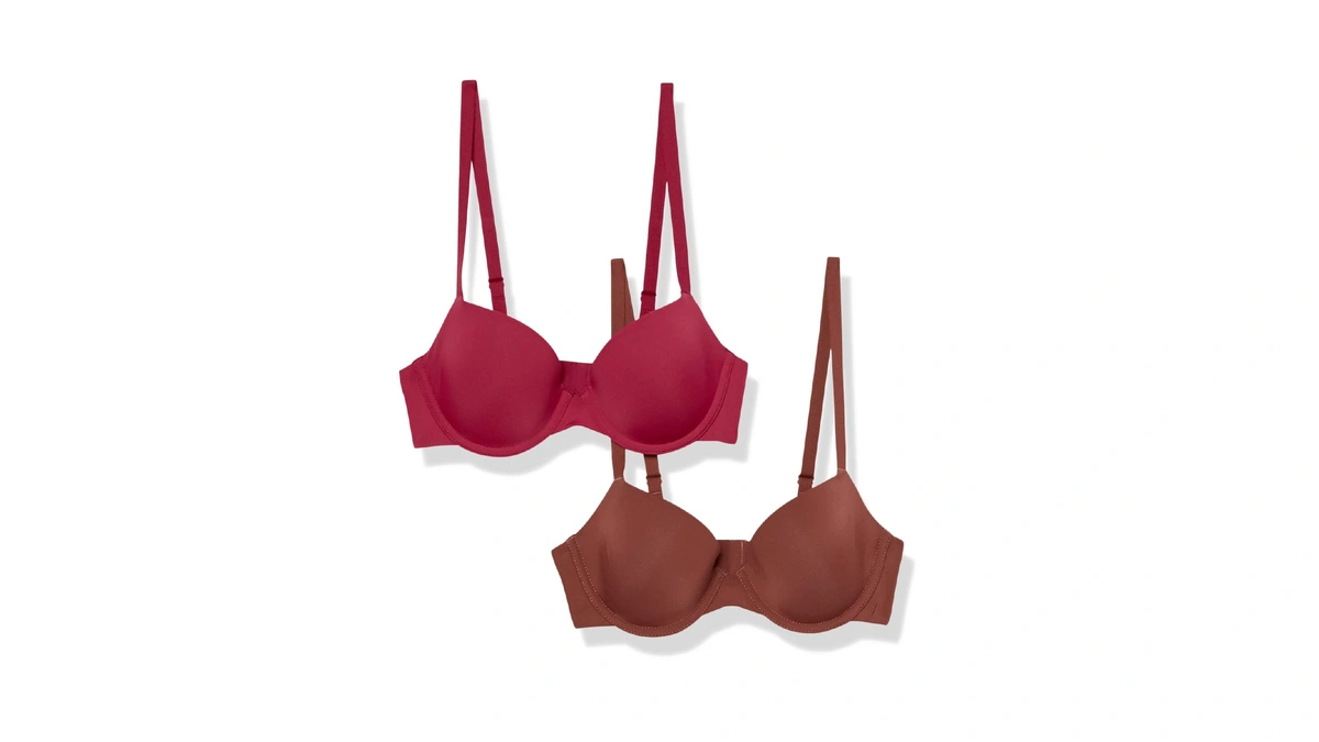 Amazon Essentials Women's Padded Underwire Demi Bra, Ultra-soft Microfiber, Pack