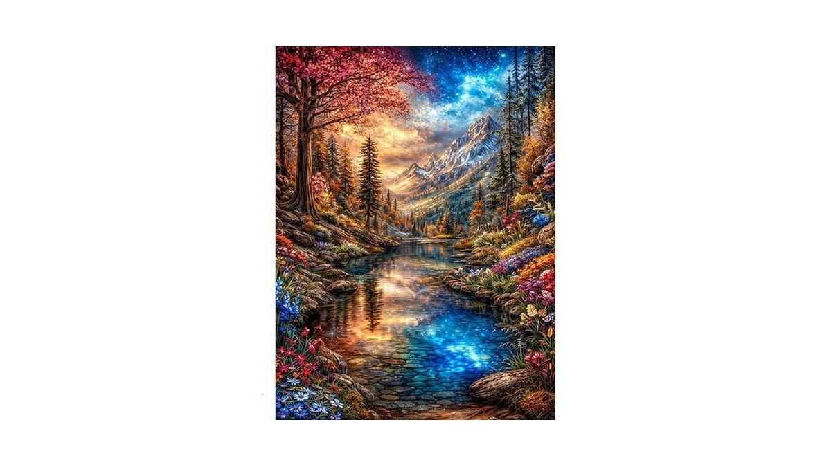 Ajepon Beautiful Landscape Diamond Art Kit - Mountain 5d Diamond