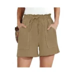Wrolem Women Summer Shorts Casual Ruffle Draswtring High Waisted Wide