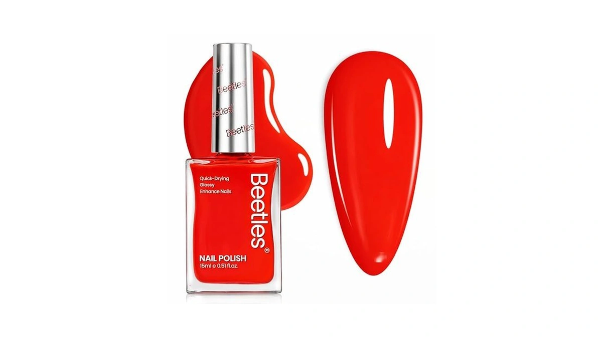 Beetles Red Nail Polish-1pcs 15ml Fast Drying & Long Lasting