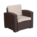 Flash Furniture Seneca Chocolate Brown Faux Rattan Chair With All-weather