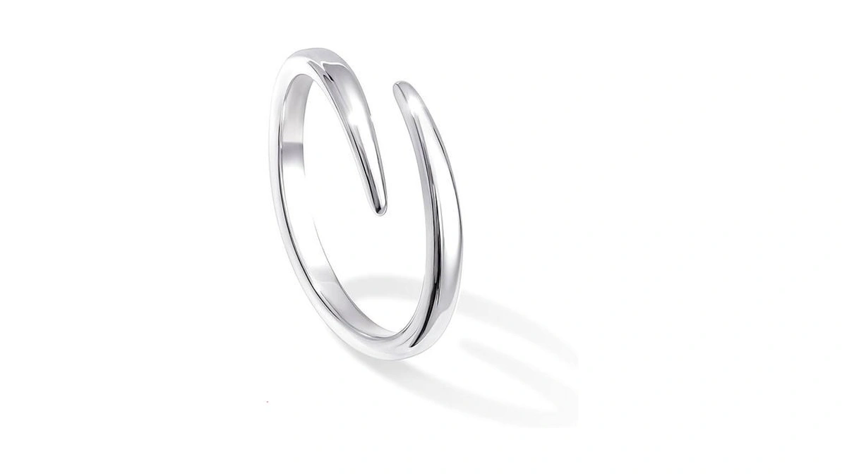 Streling Silver Open Eternity Band Rings For Women, Pinky Thumb