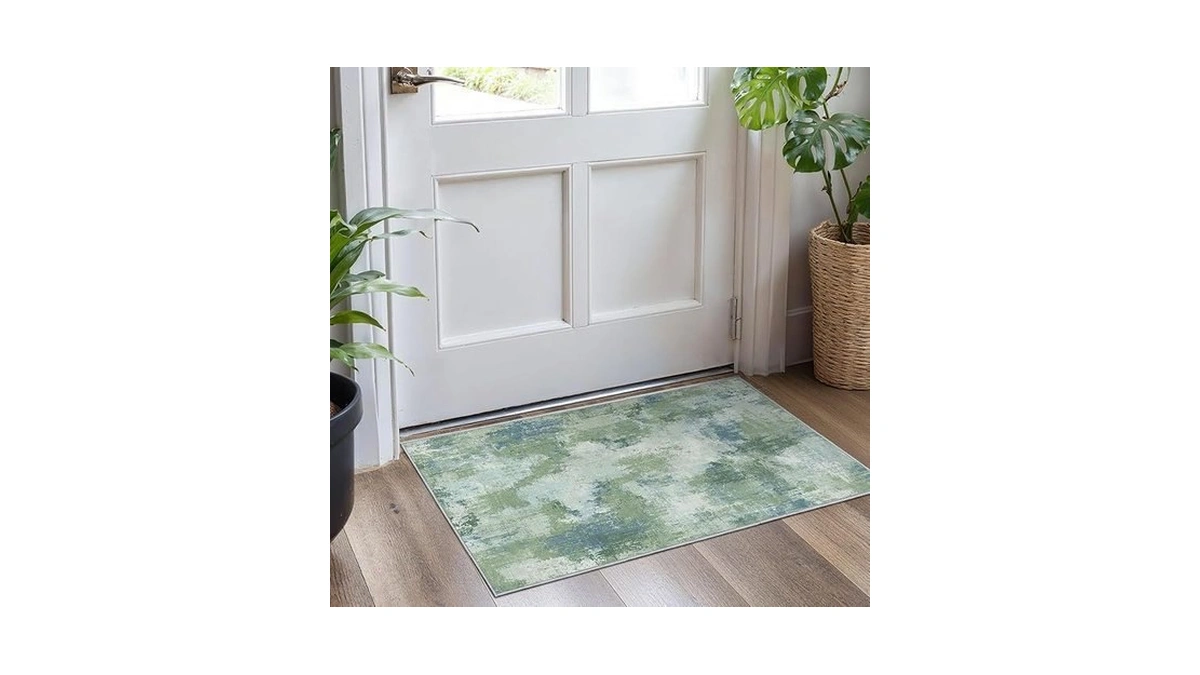 Washable Area Rug 2x3, Small Entryway Rug Non-slip Vintage Door