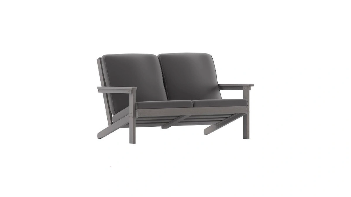 Flash Furniture Charlestown Adirondack Style Deep Seat Patio Loveseat With