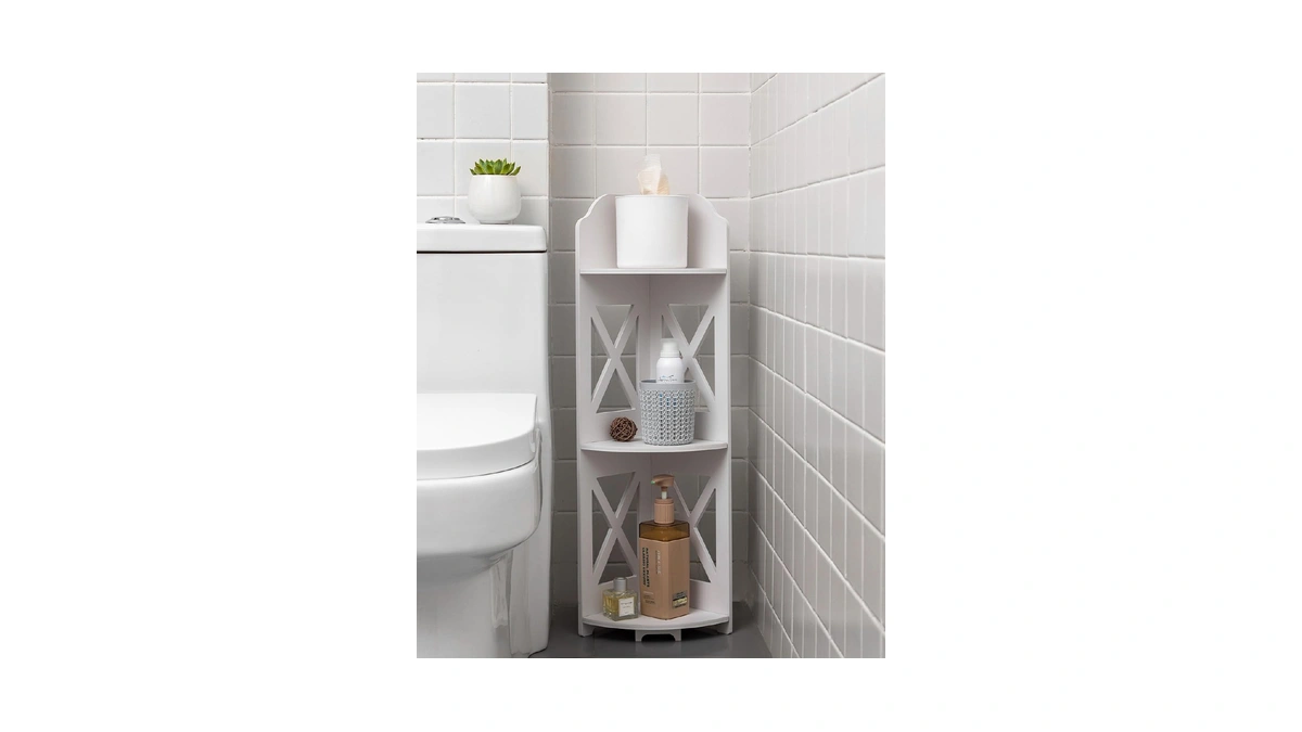J Jinxiamu Corner Shelf Stand, Storage Organizer Great For Bathroom,