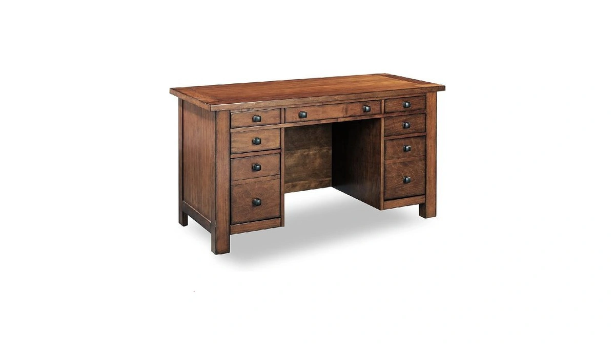 Homestyles Tahoe Aged Maple Executive Pedestal Desk