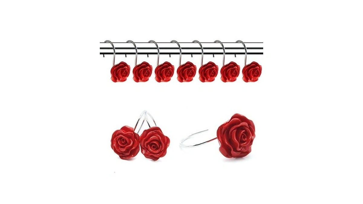 Finros 12 Pcs Home Fashion Decorative Anti Rust Shower Curtain