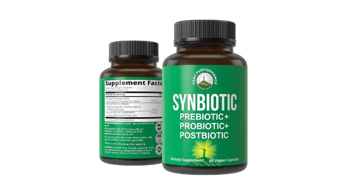 Synbiotic = Prebiotic + Probiotic + Postbiotic 3-in-1 Supplement With